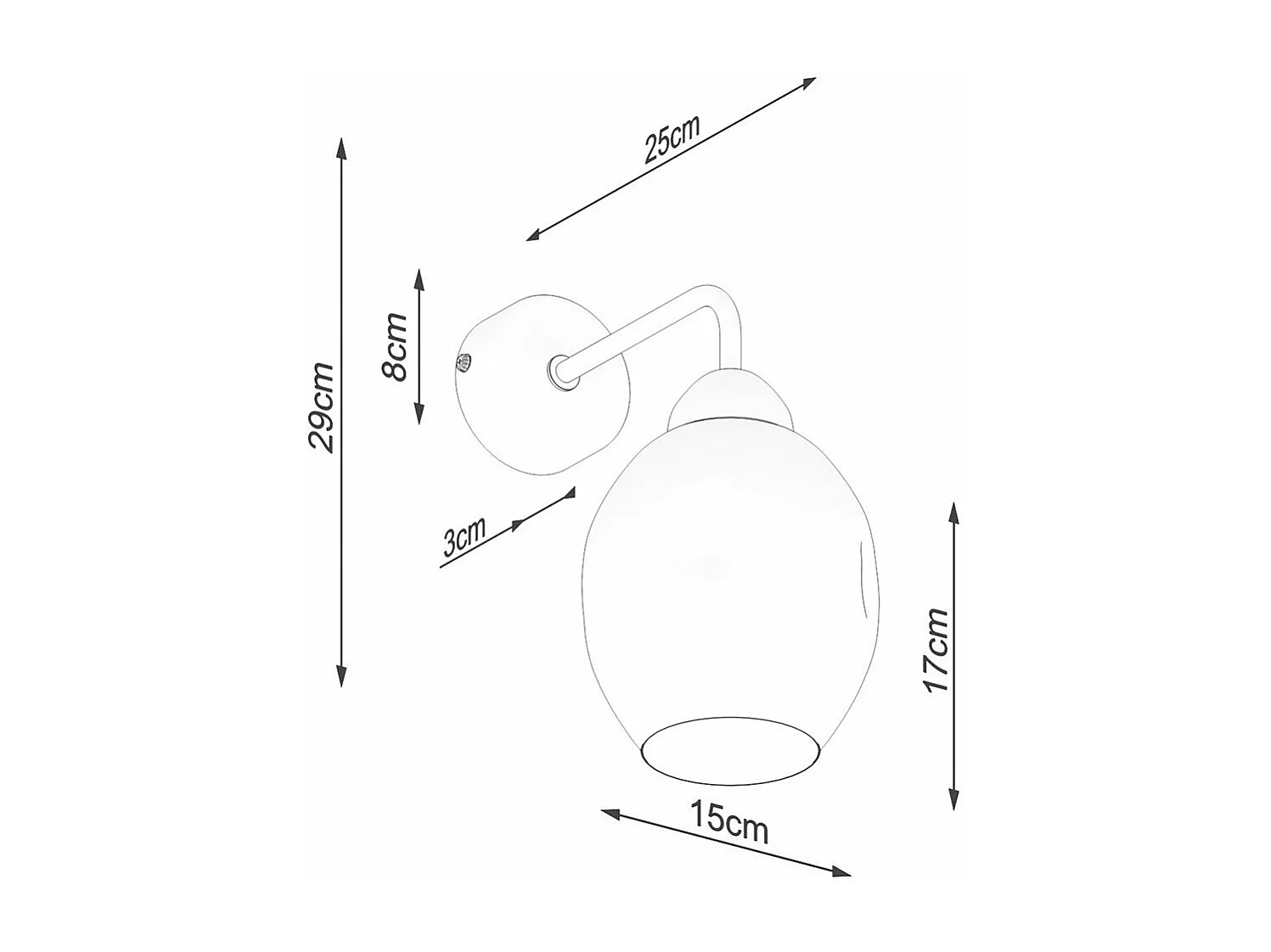 Applique Filament 1 noir