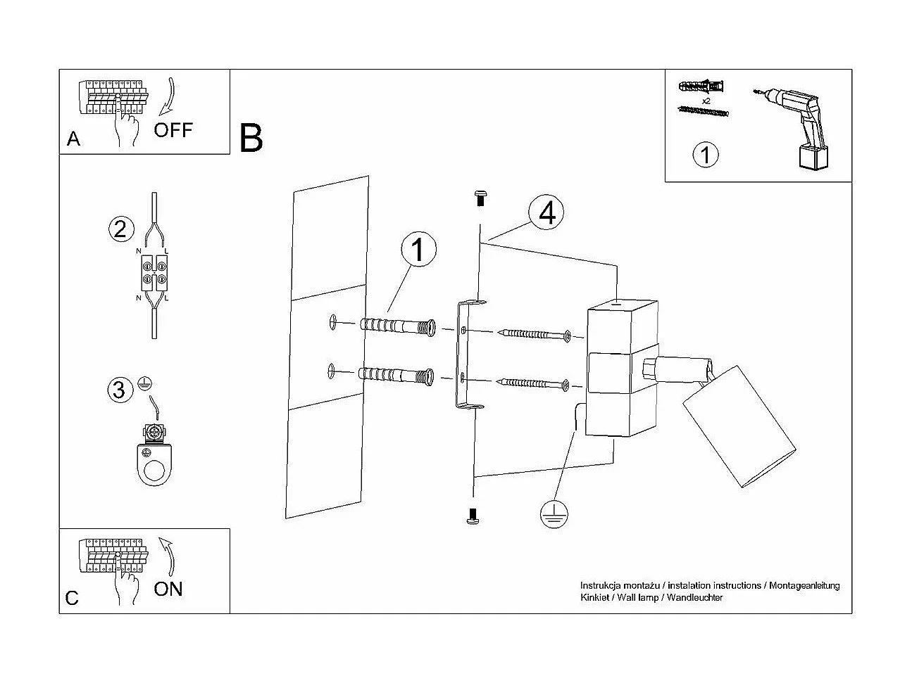Applique Flare 1 noir