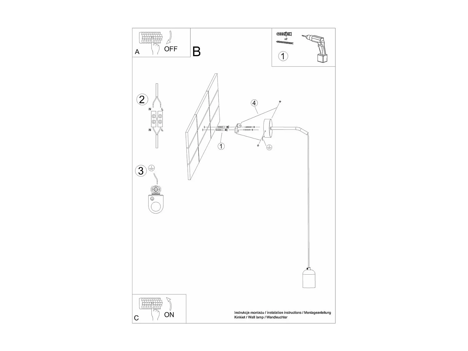 Applique Nix Gris PVC/béton