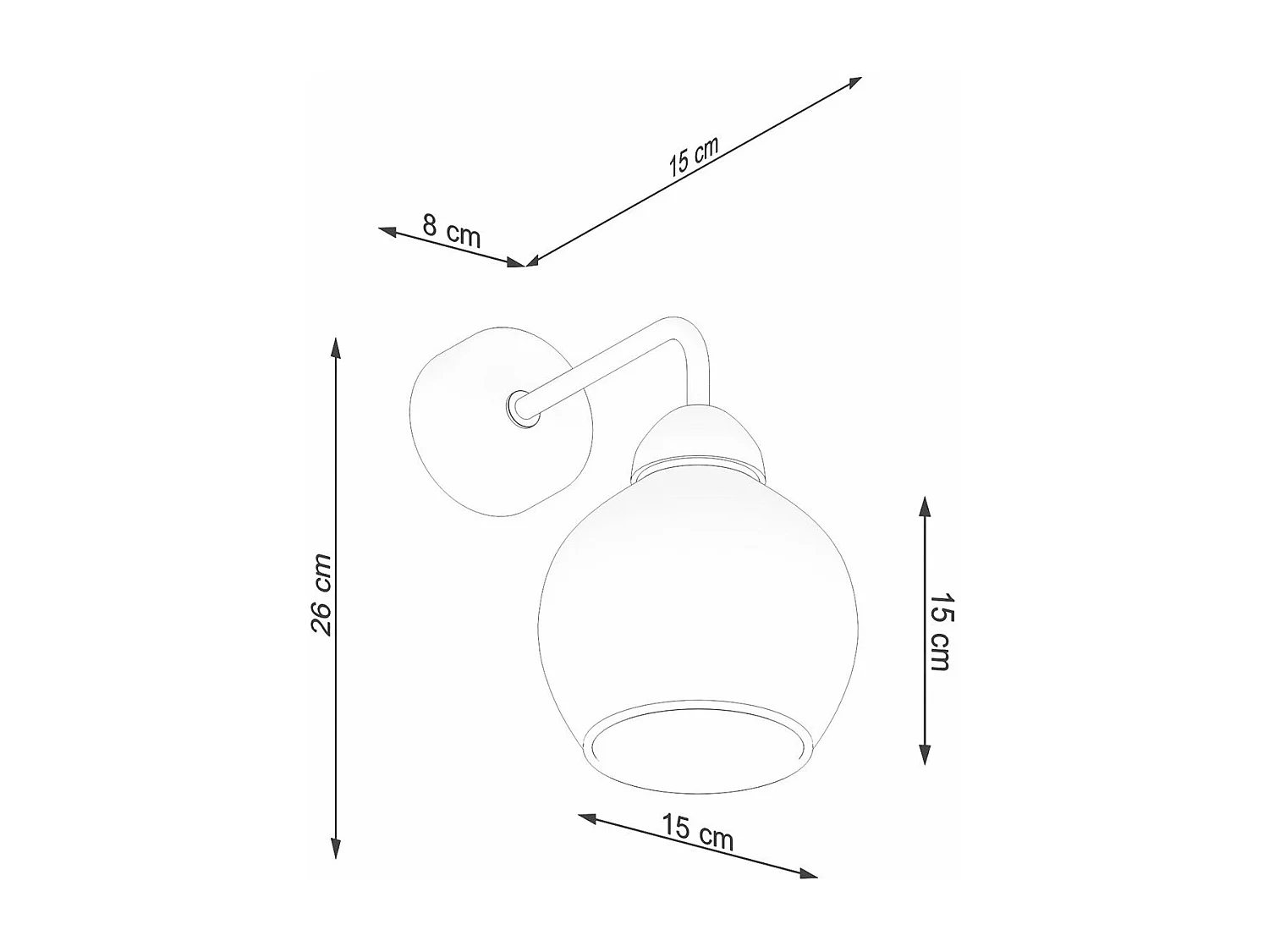 Applique Altair 1 noir