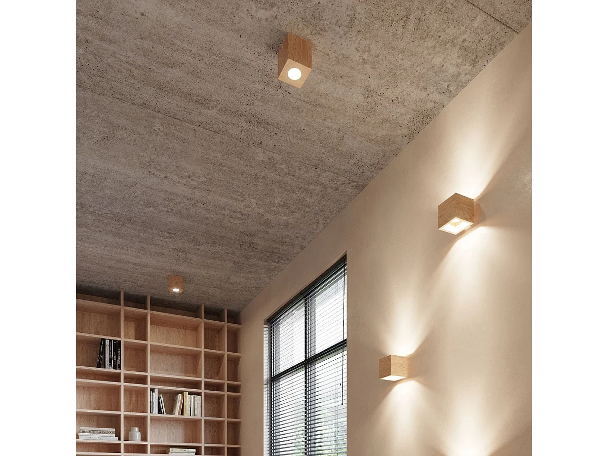 Applique Quasar en bois naturel