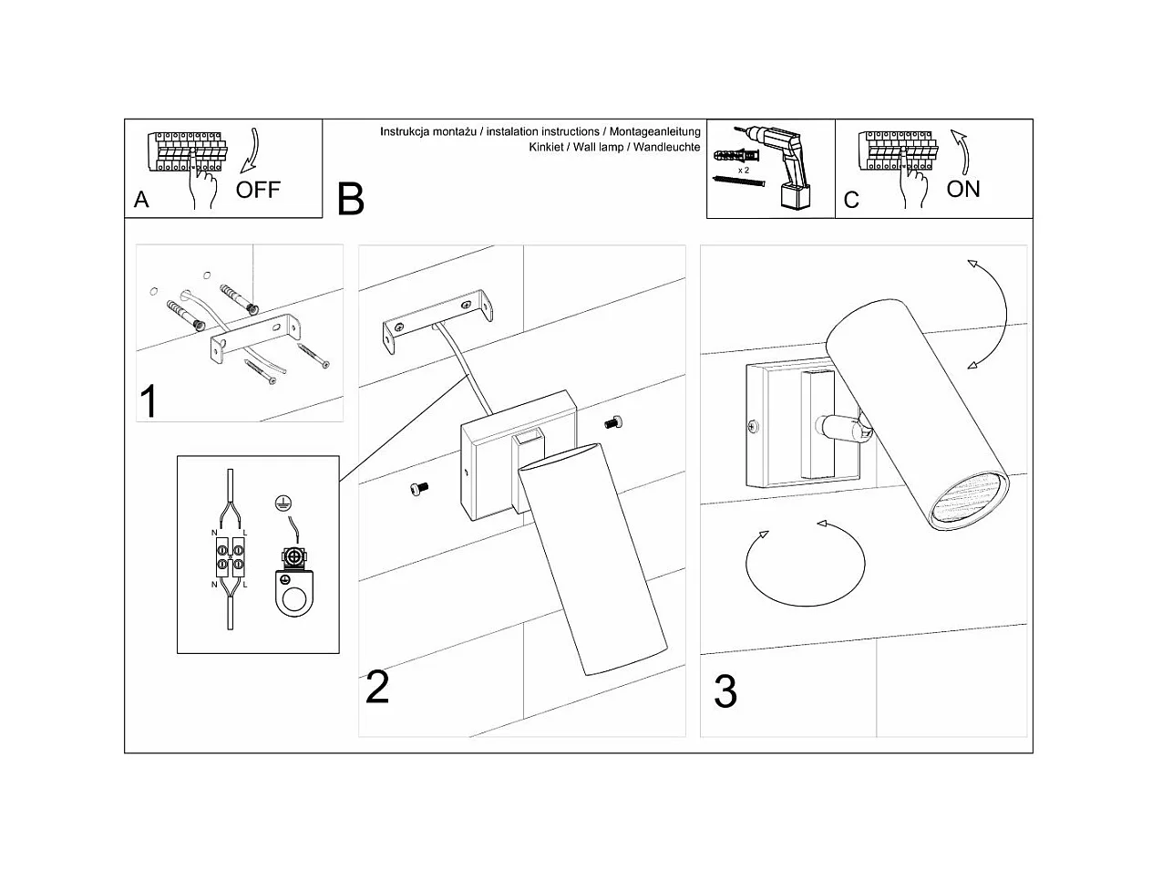 Applique Directional noir