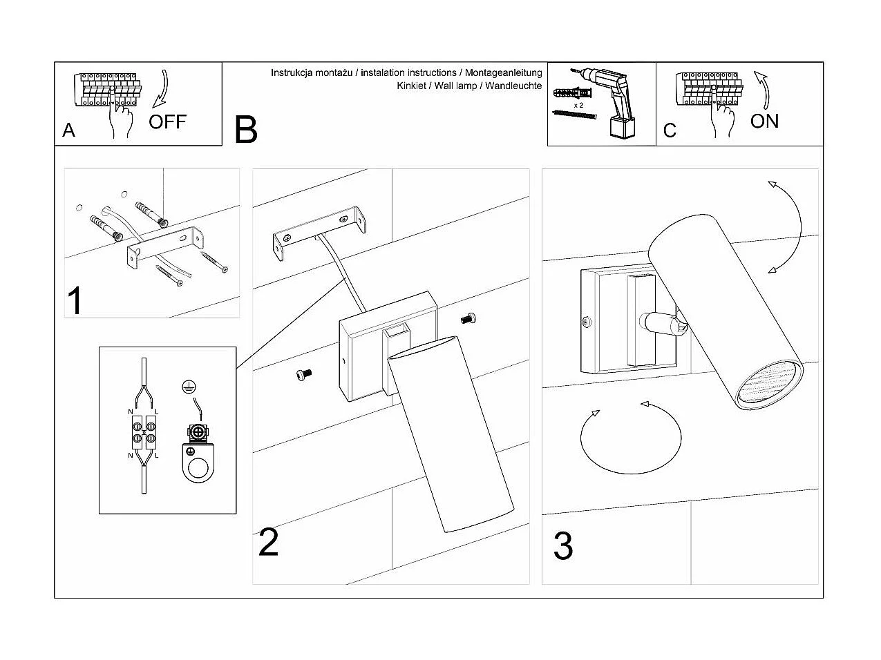 Applique Directional noir