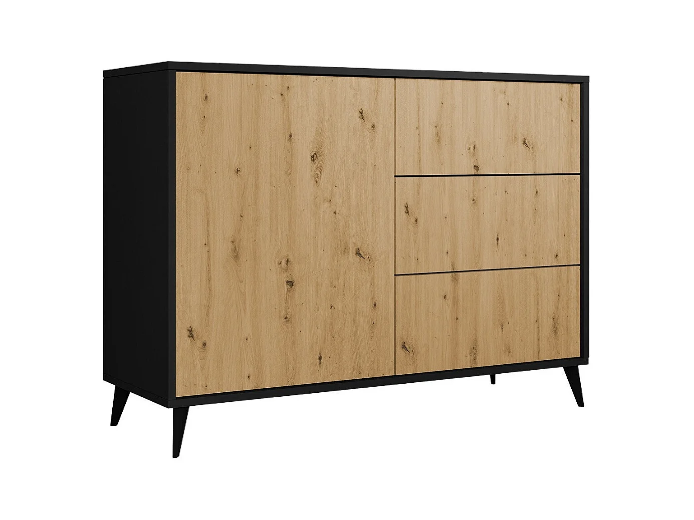 Cómoda Comfivo Lomcali 100, Com gavetas e portas, Número de gavetas: 3