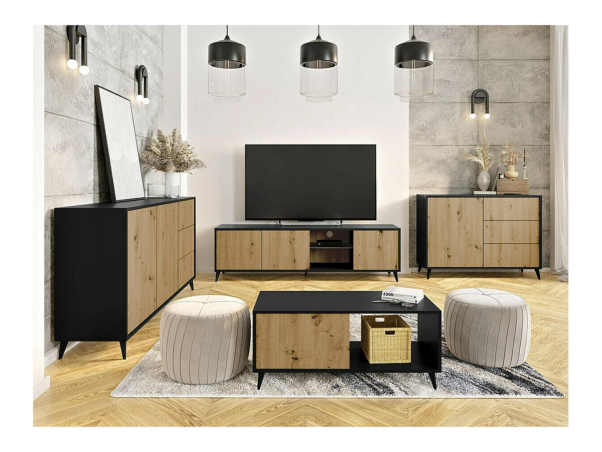 Cómoda Comfivo Lomcali 100, Com gavetas e portas, Número de gavetas: 3