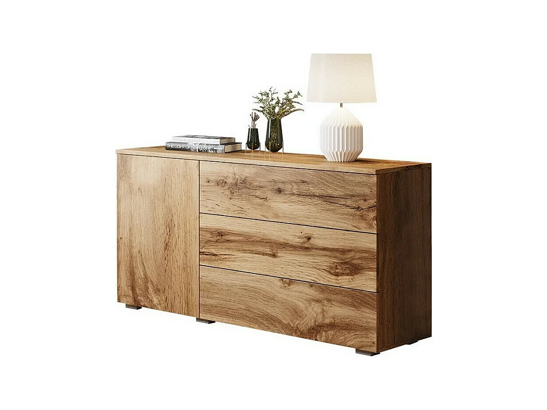 Cómoda Sarasota 128, Com gavetas e portas, Número de gavetas: 3