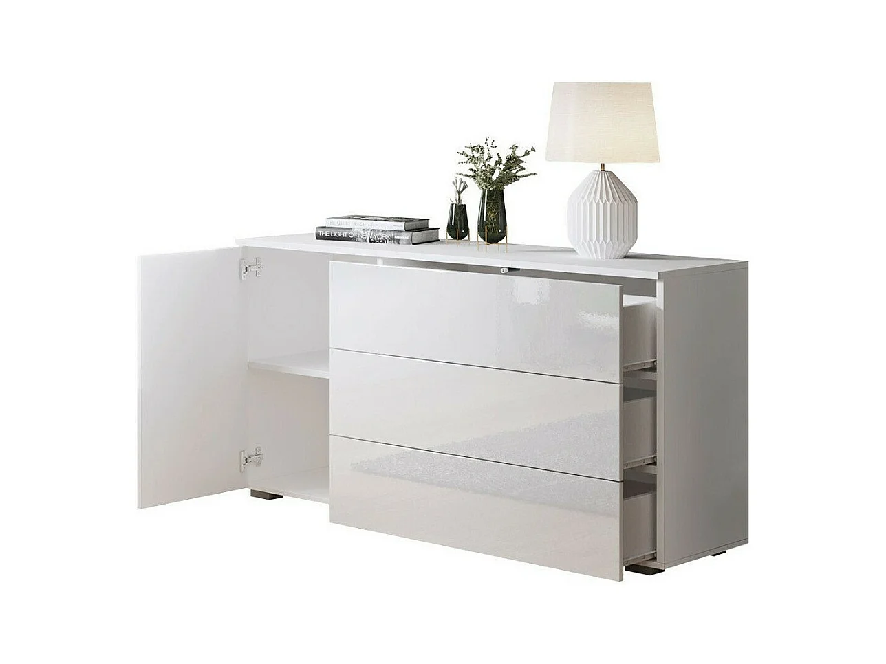 Cómoda Sarasota 128, Com gavetas e portas, Número de gavetas: 3