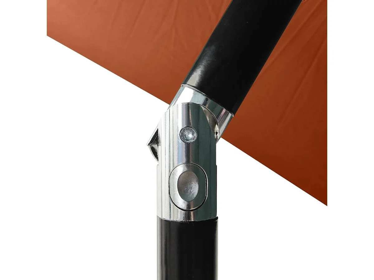 Sonnenschirm mit LEDs und Stahl-Mast Terracotta-Rot 2x3 m