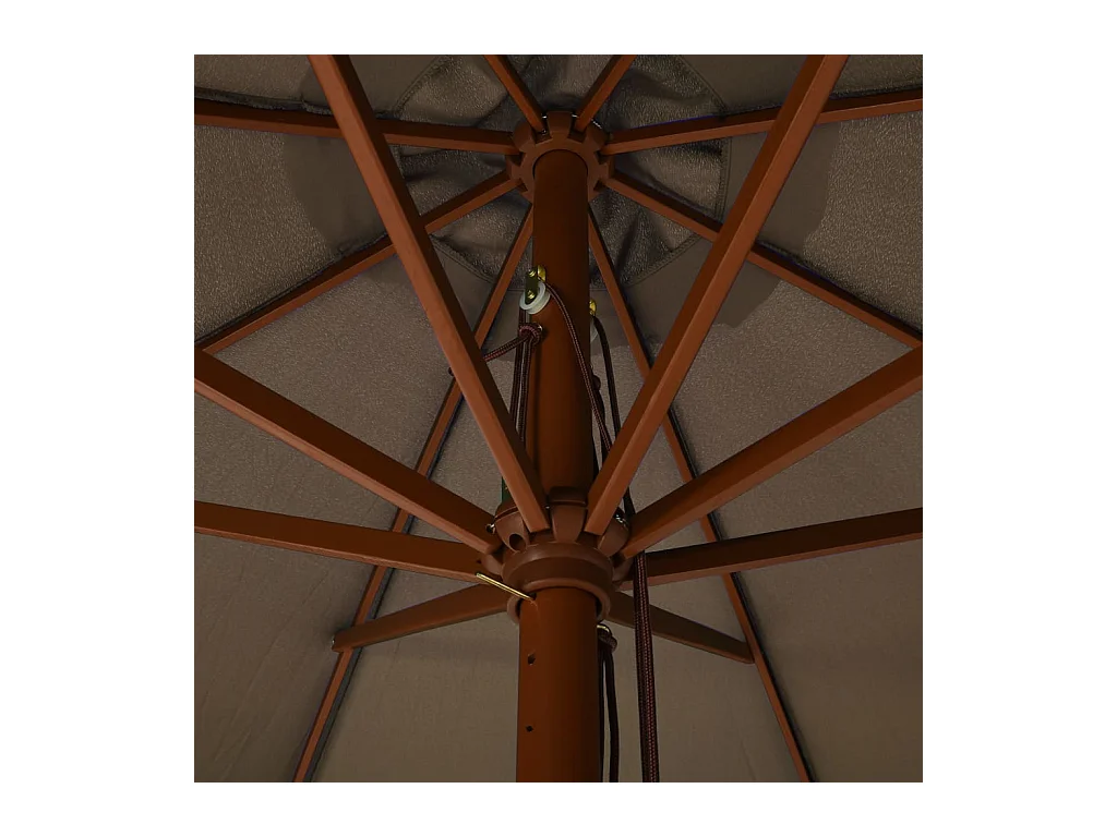Sonnenschirm mit Holzmast 330 cm Taupe
