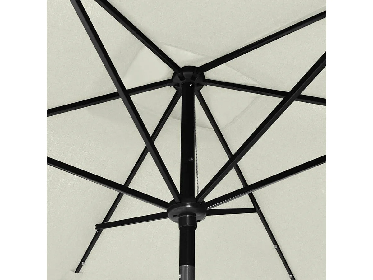 Sombrilla Boar con 18 luces LED y poste de acero beige 247x200x300 cm