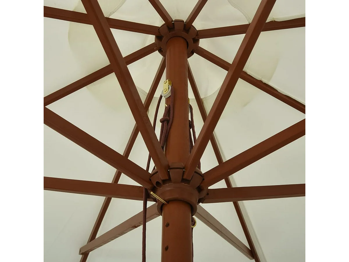 Sonnenschirm mit Holzmast 330 cm Sandweiß