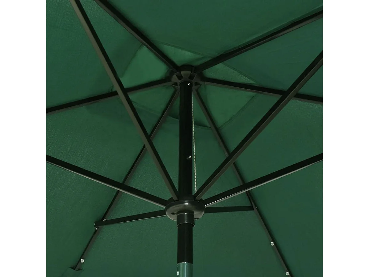 Parasol ogrodowy z oświetleniem LED i zielonym stalowym słupkiem o długości 2 x 3 m