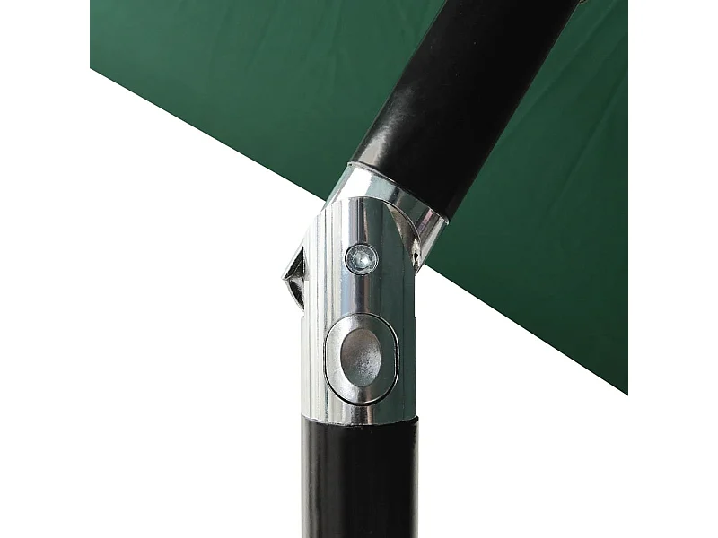 Guarda-sol de jardim com luzes LED e poste de aço 2x3 m verde