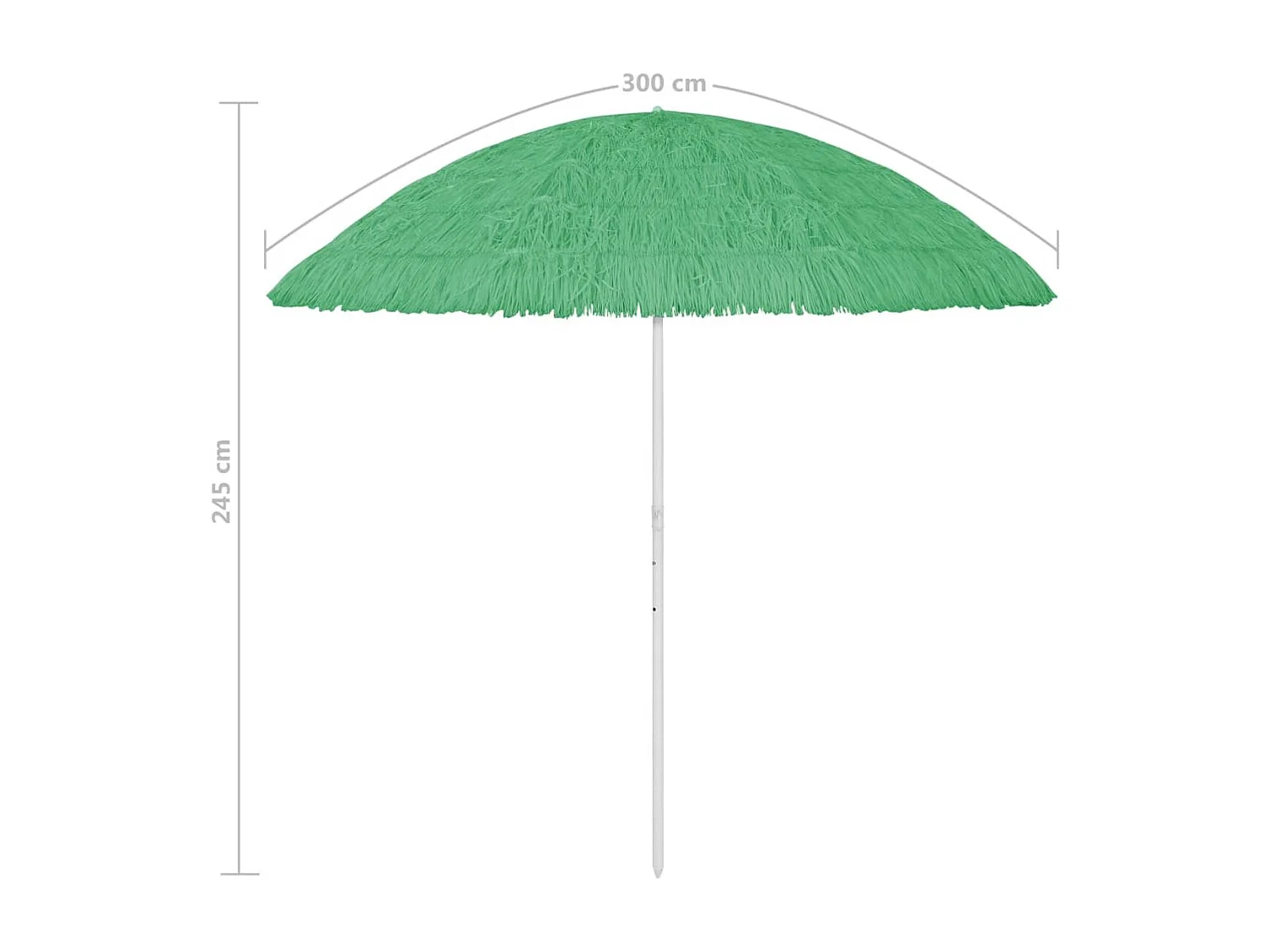 Sombrilla de playa Hawaii inclinación ajustable verde Ø260 cm