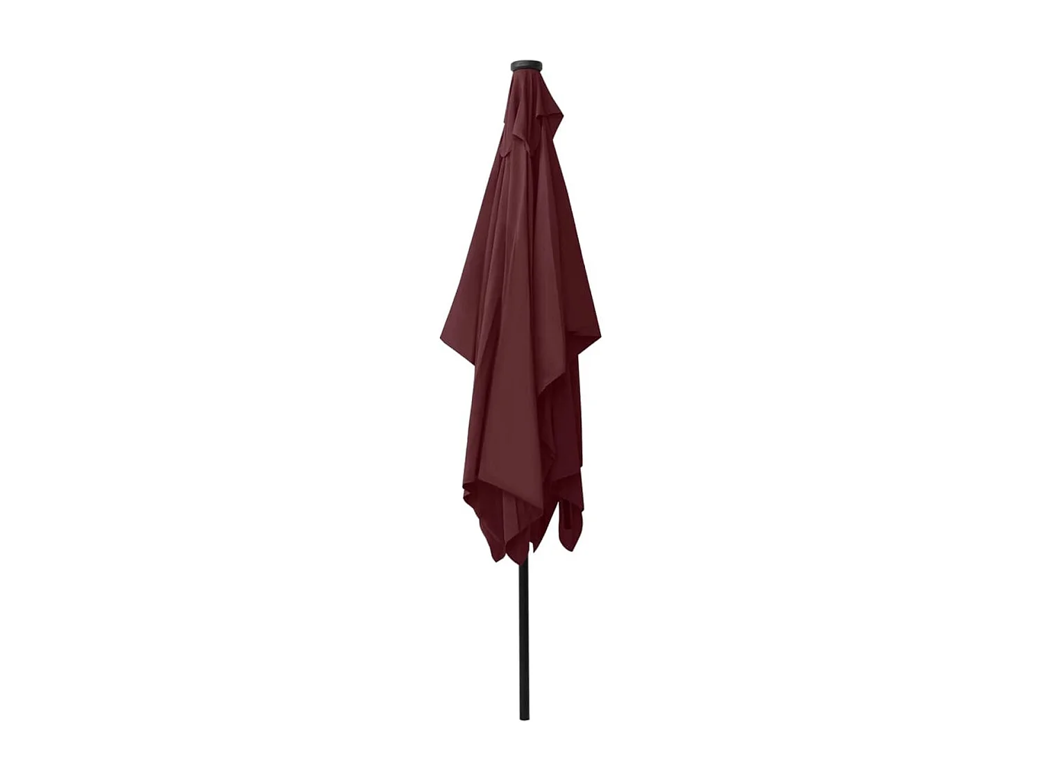 Sonnenschirm mit LEDs und Stahl-Mast Bordeauxrot 2x3 m