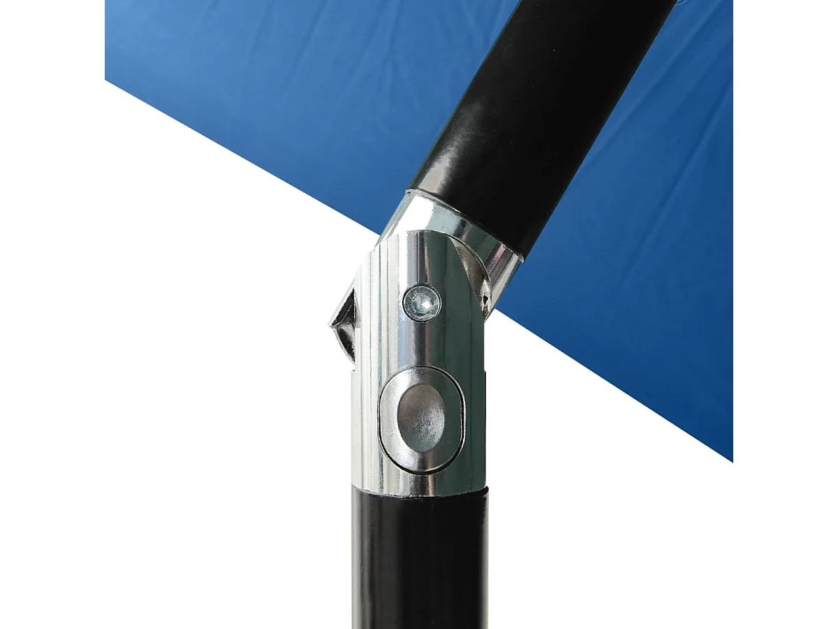 Sonnenschirm mit LEDs und Stahl-Mast Azurblau 2x3 m