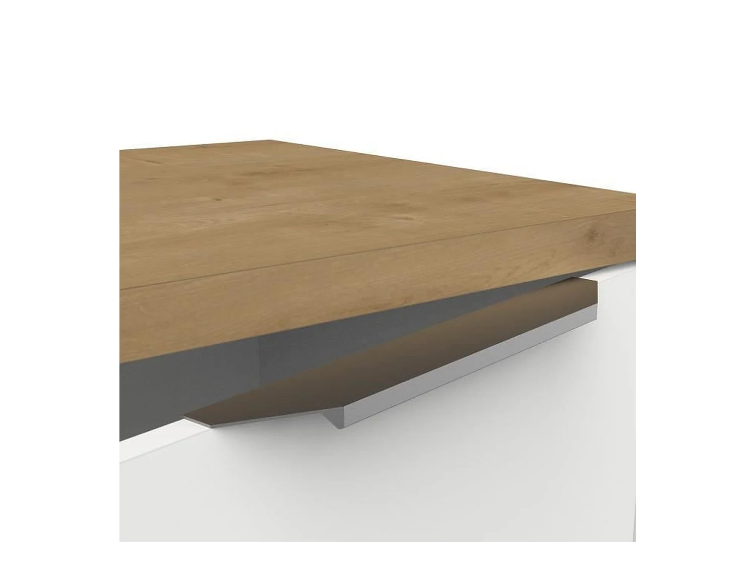 ACCESS TVBank – 2 Türen + 1 Nische – HamiltonEiche und Weiß – 134,8 x 39,6 x 39,1 cm