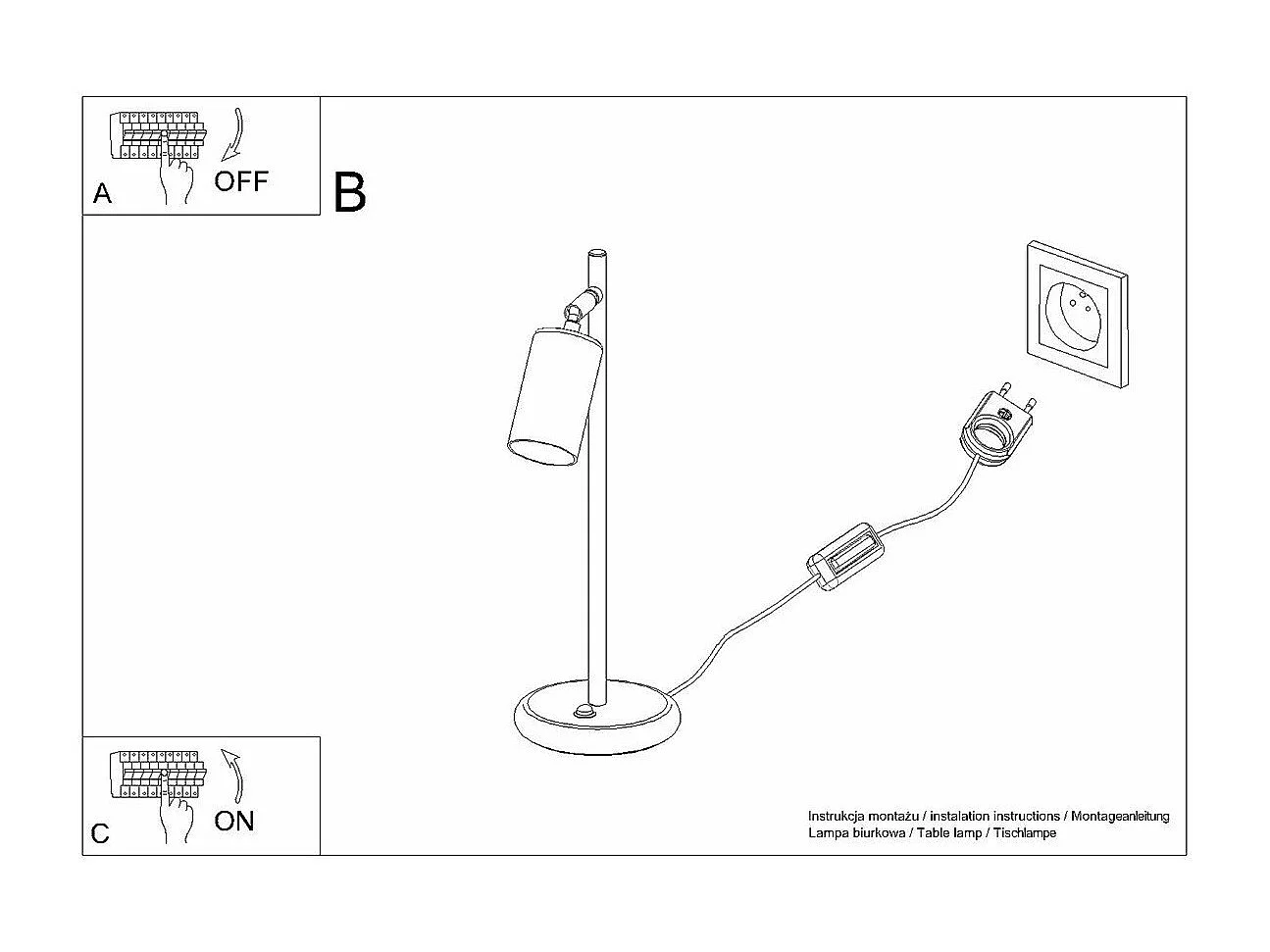 Lampe à poser Vespera noir-chrome