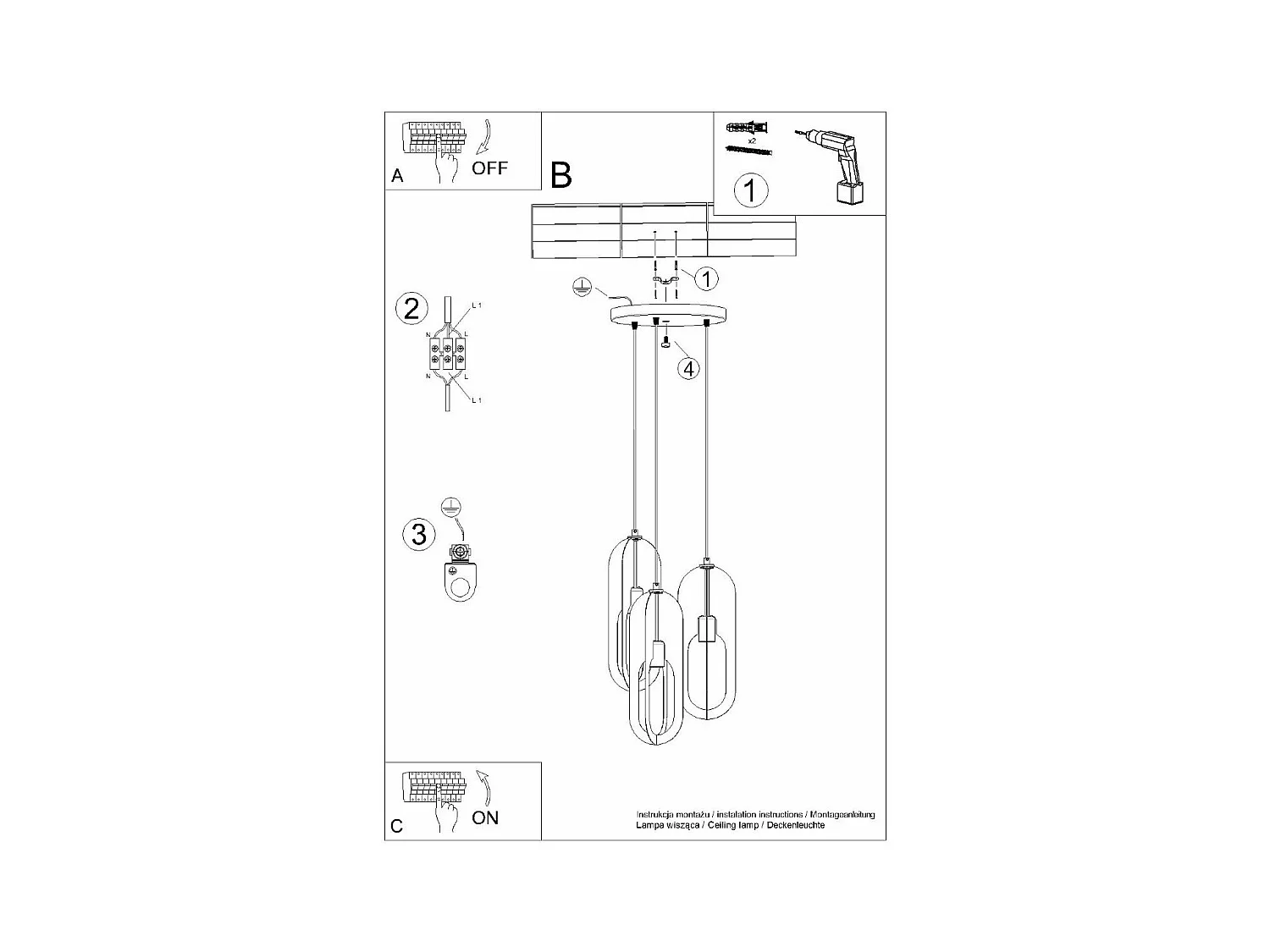 Lampe suspendue Nucleus 1 blanc