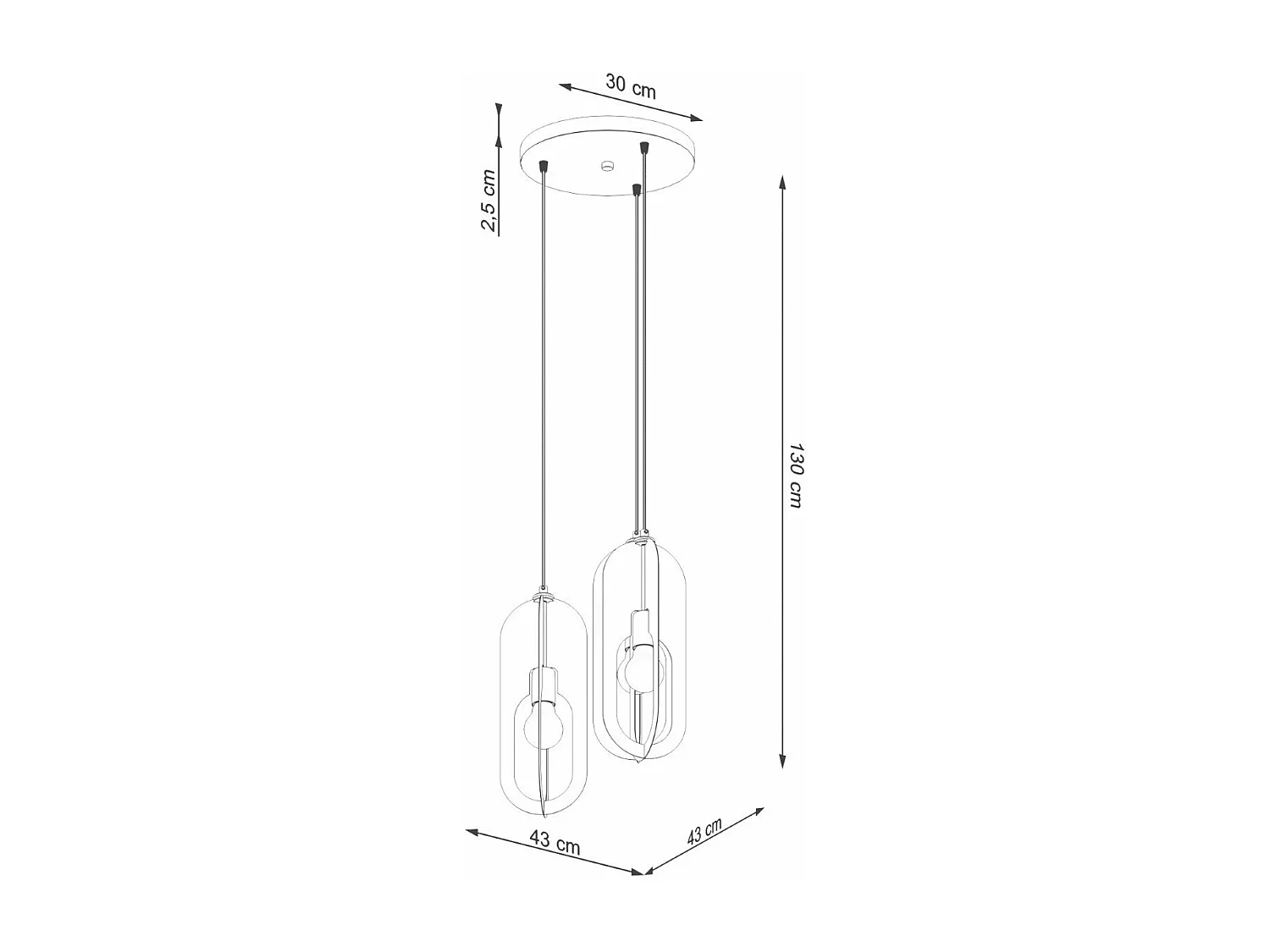 Lampe suspendue Nucleus 1 blanc