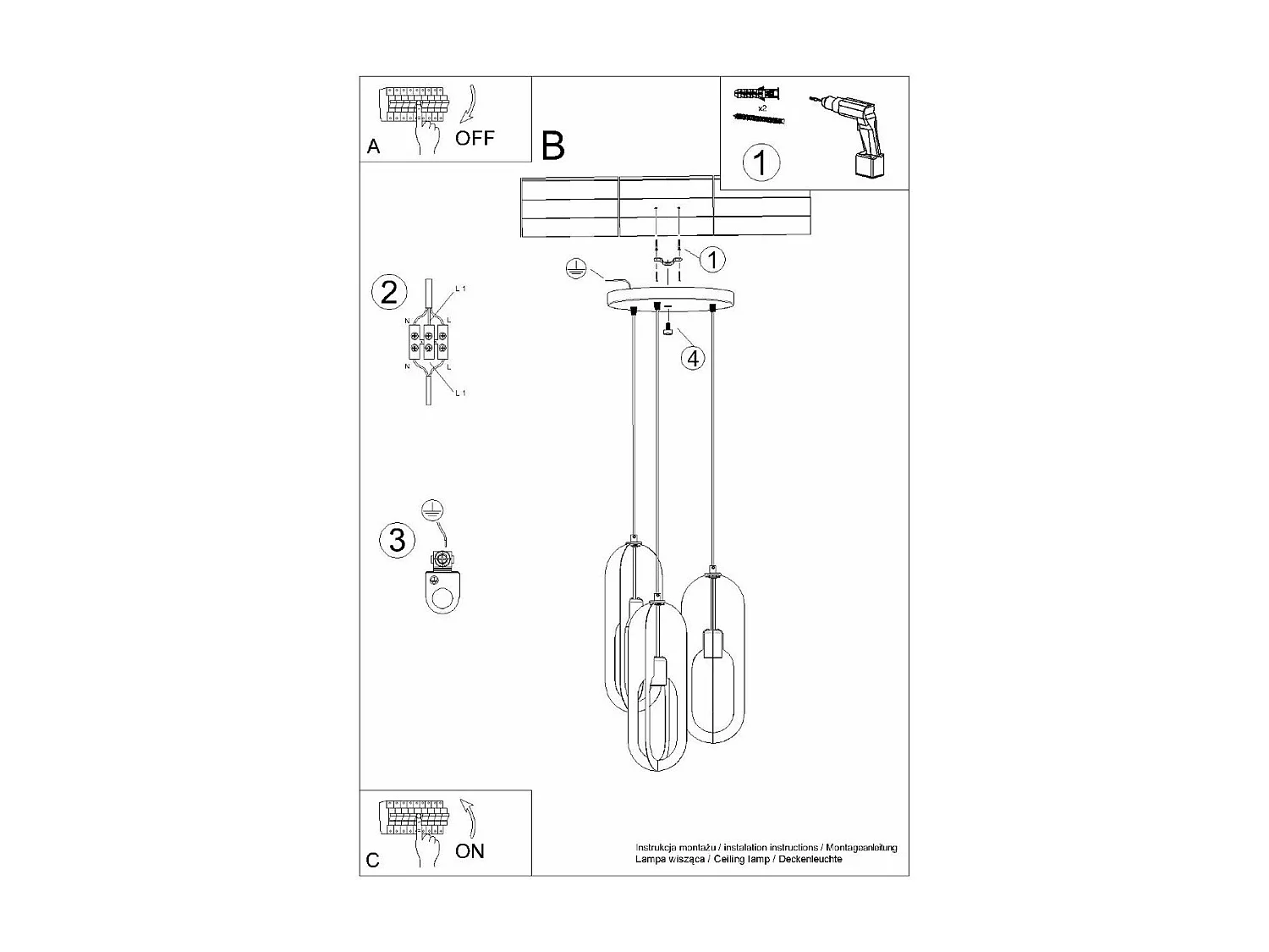 Lampe suspendue Nucleus 1 blanc