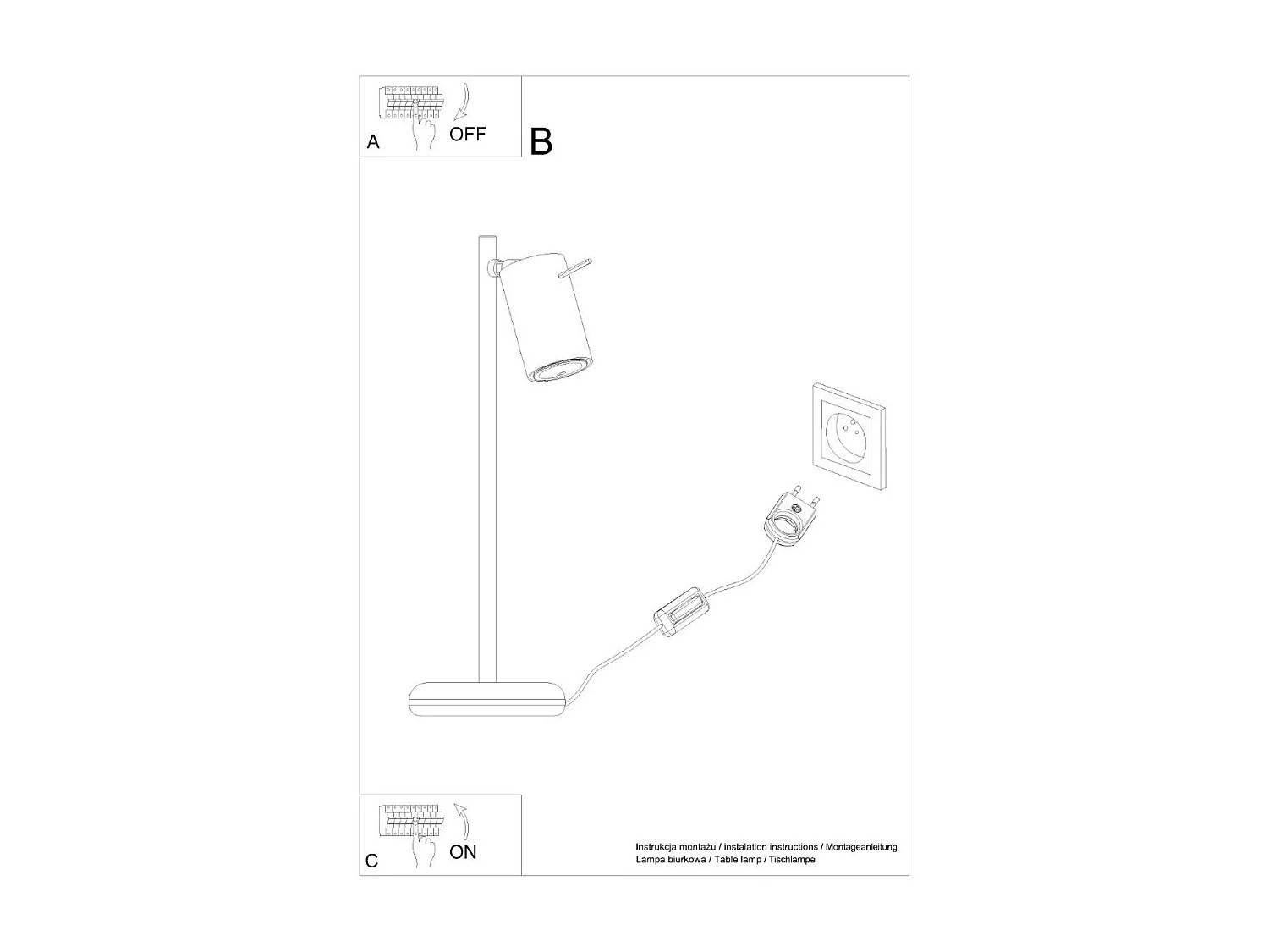 Lampe de table Lysandra noir