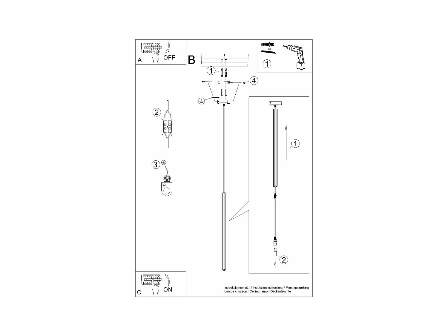Lampe suspendue Astralis 1 blanc