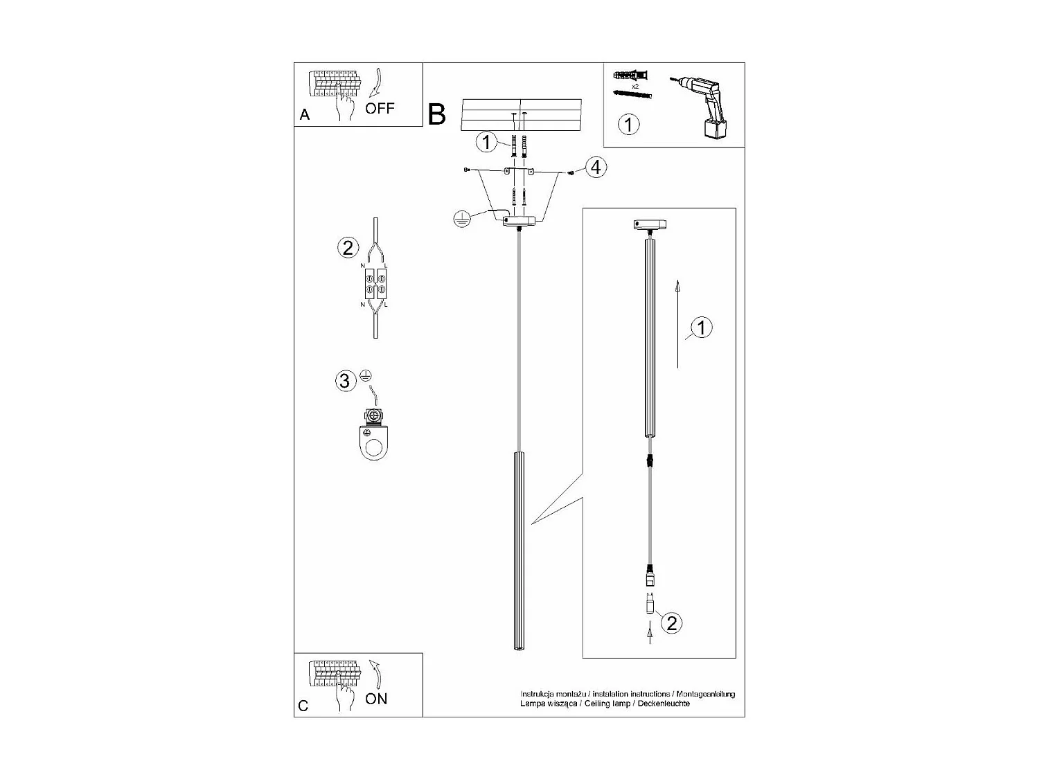 Lampe suspendue Astralis 1 blanc