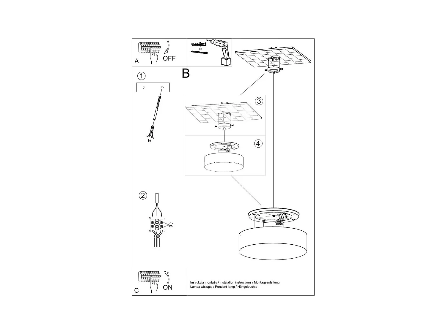 Lampe suspendue Andromeda 35 gris