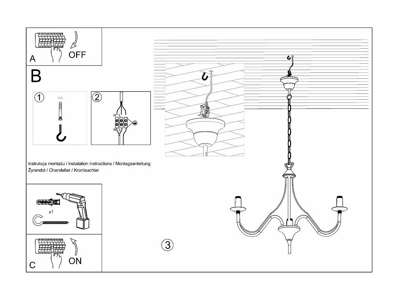Lustre MinervaNebula 3 noir