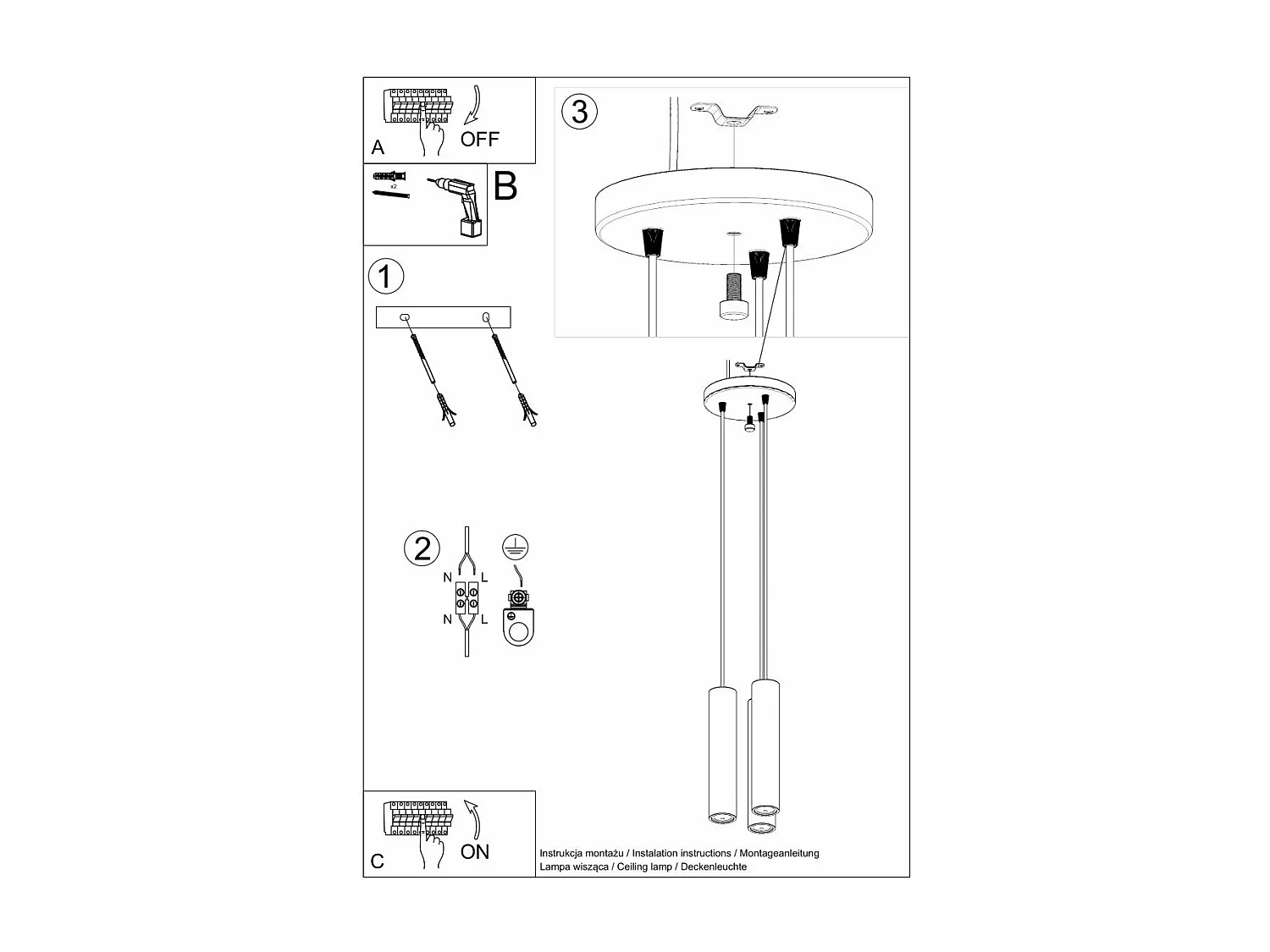 Lampe suspendue Lyric 3P