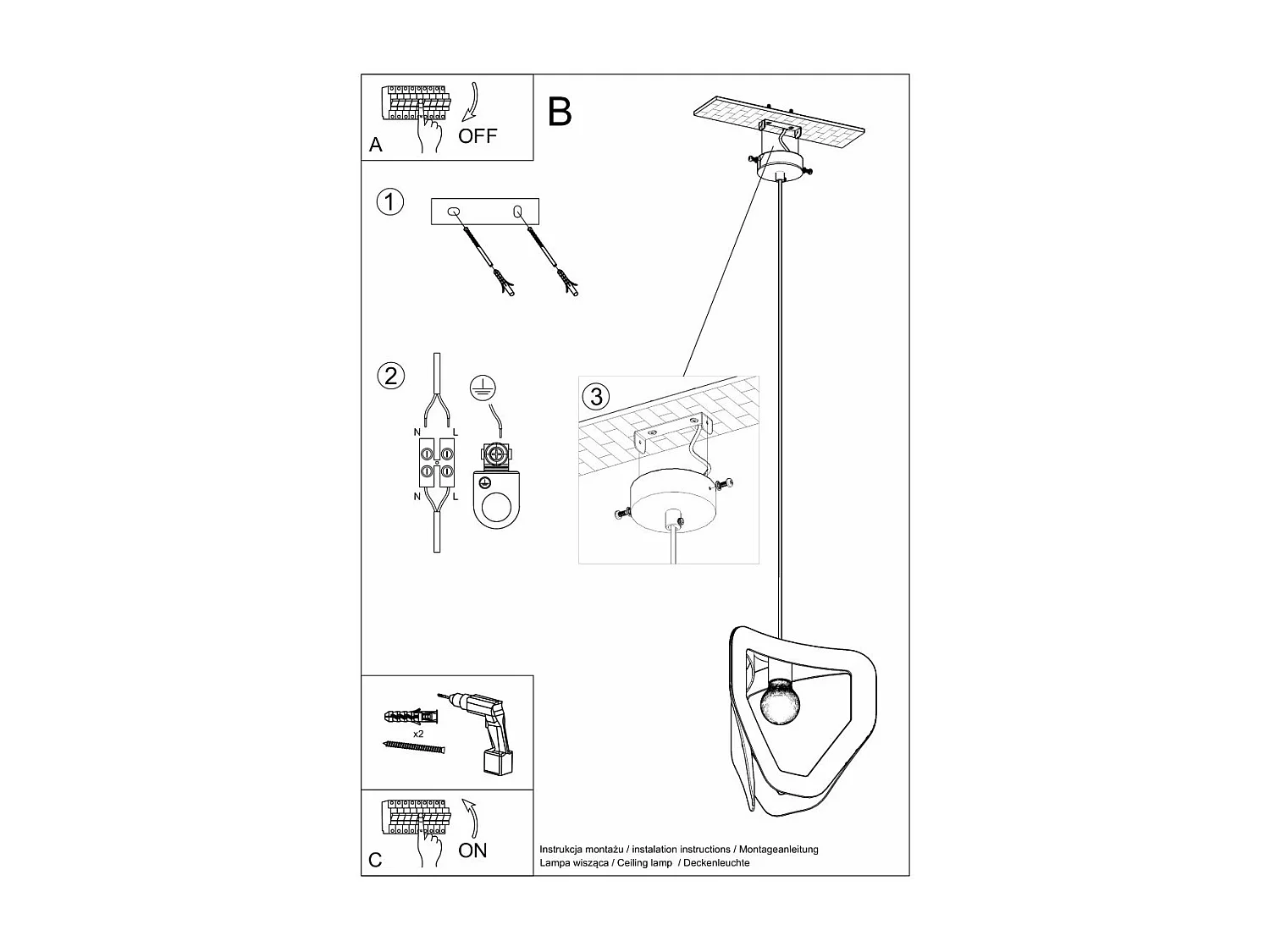 Lampe pendante Apollon blanc
