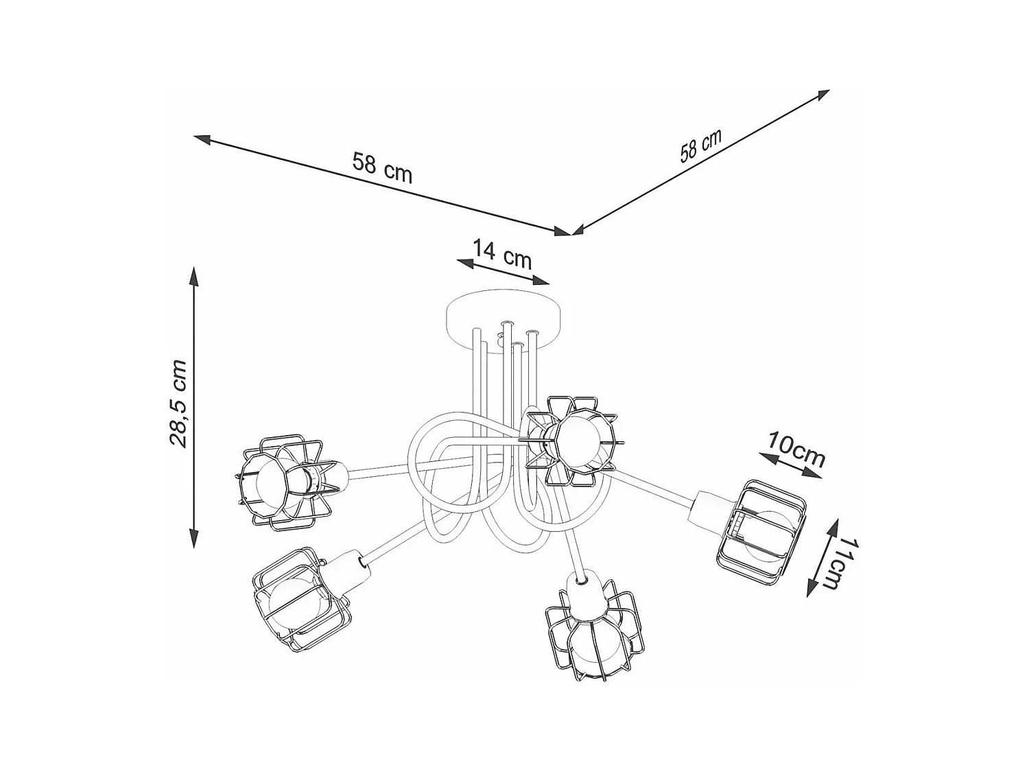 Lustre Cepheus 5S noir