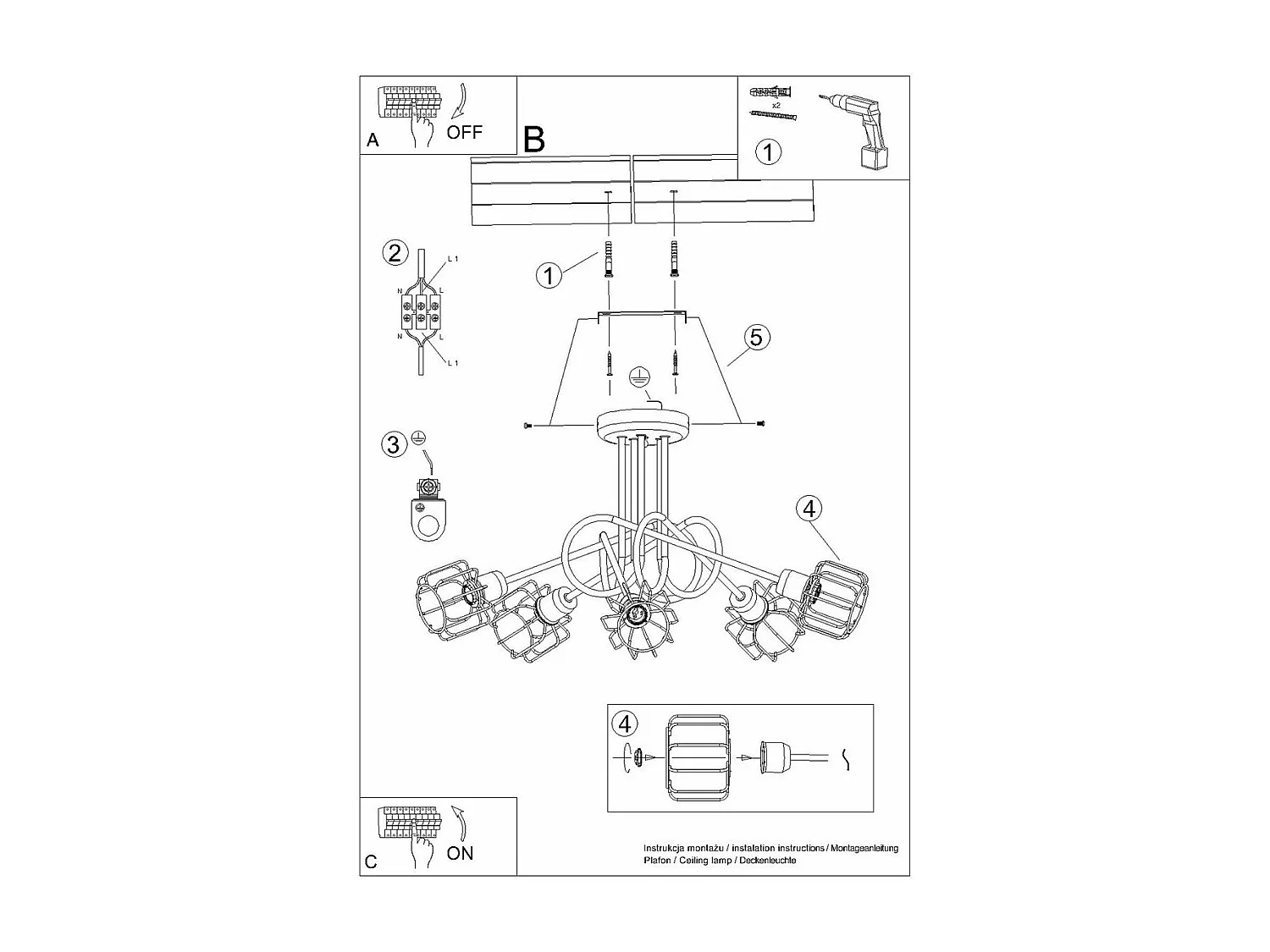Lustre Cepheus 5S noir