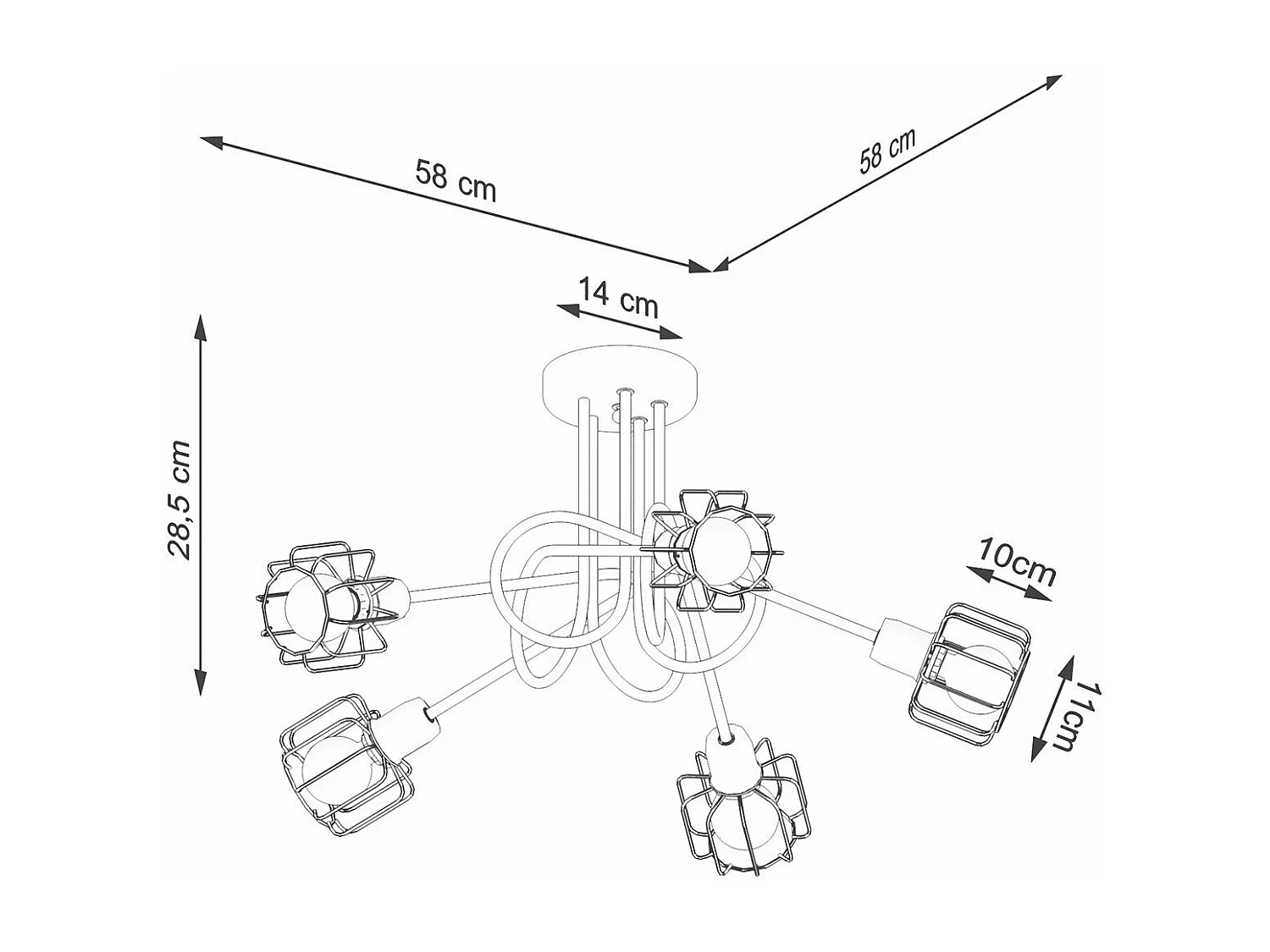 Lustre Cepheus 5S noir