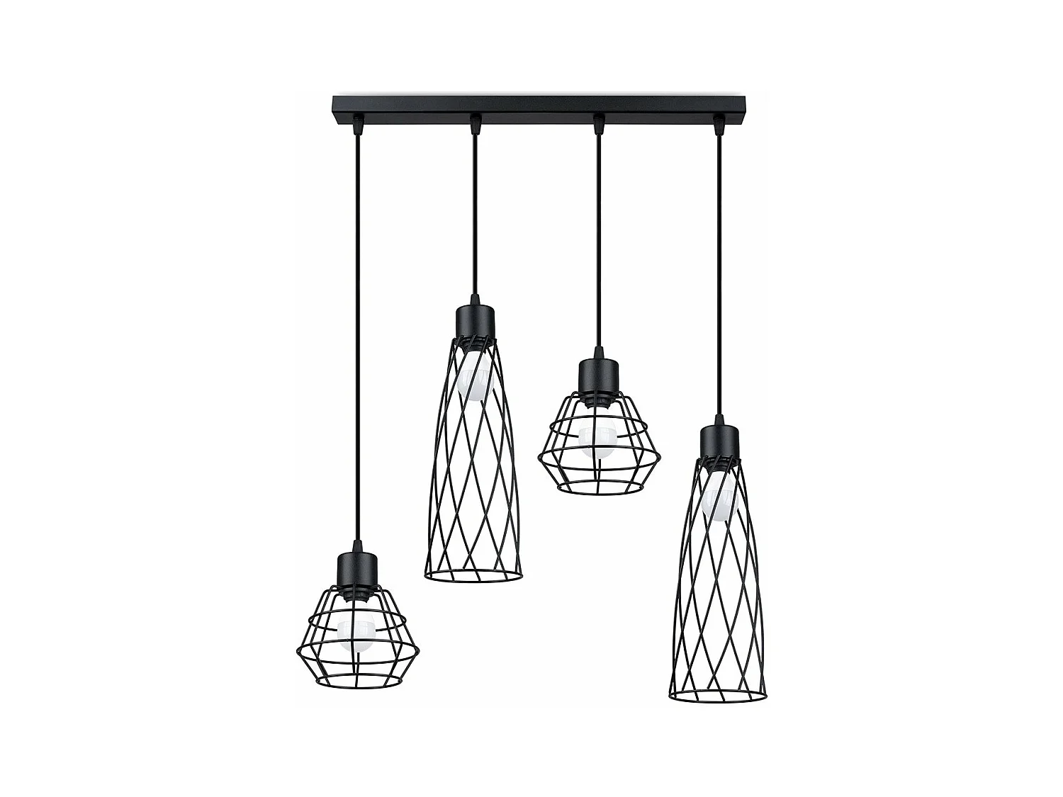 Lampe suspendue Chiara 4L noir