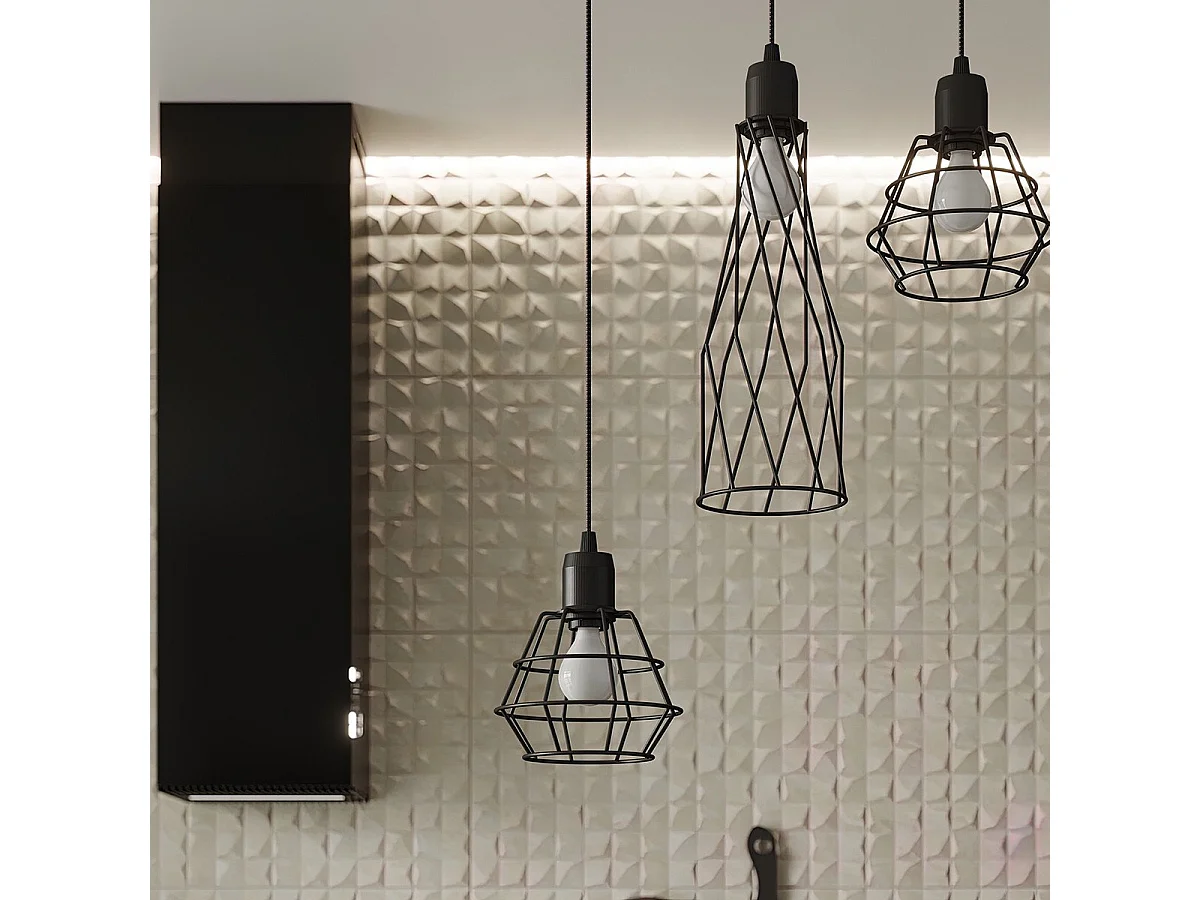 Lampe suspendue Chiara 4L noir