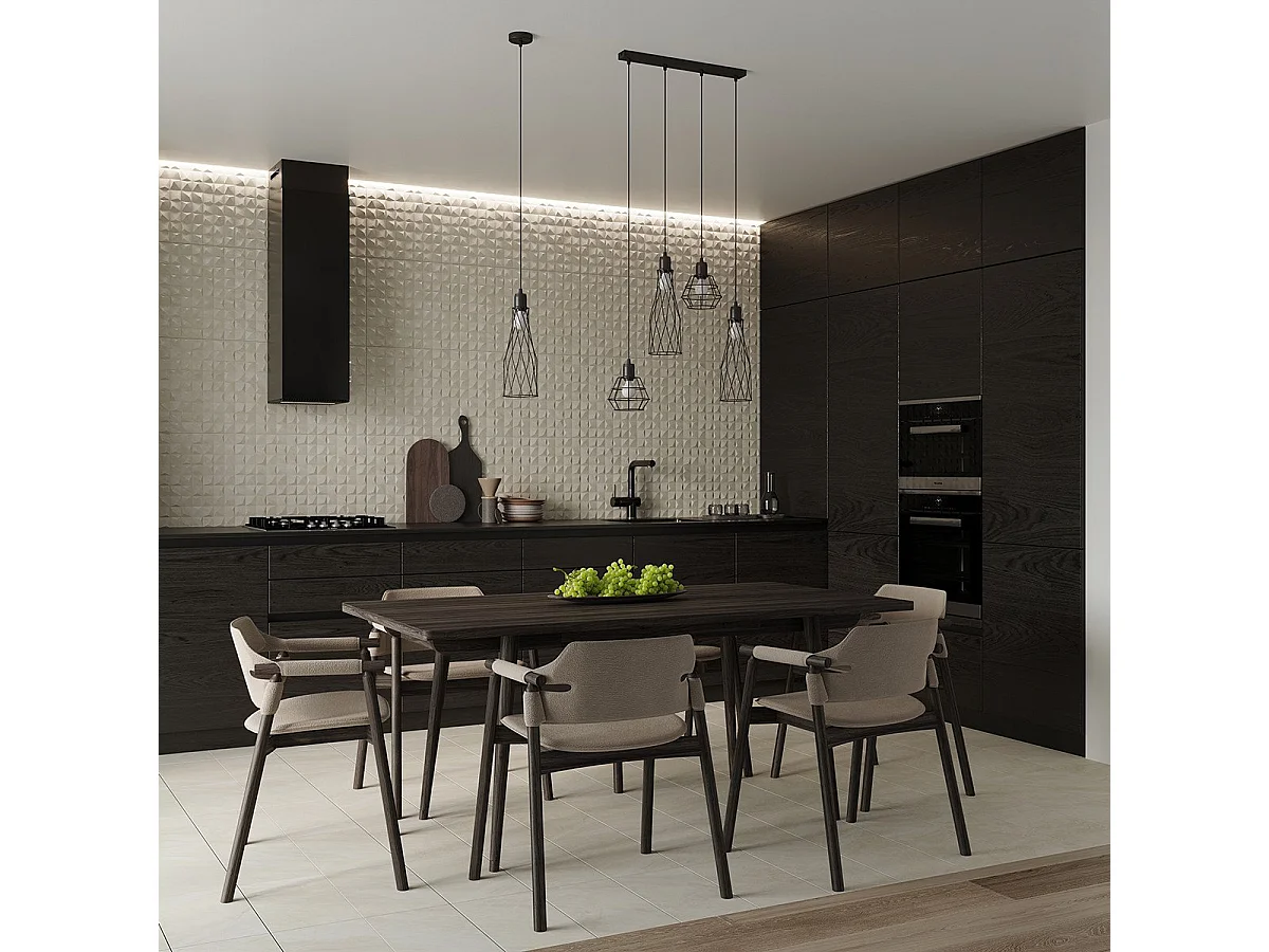 Lampe suspendue Chiara 4L noir