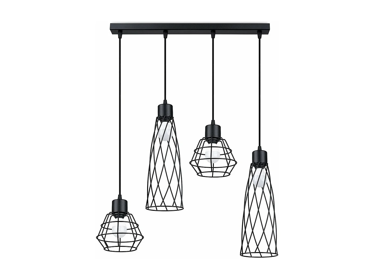 Lampe suspendue Chiara 4L noir