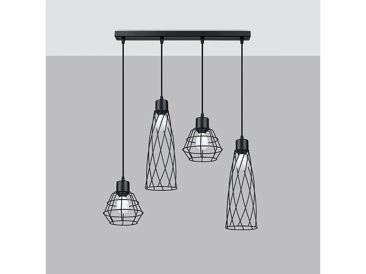 Lampe suspendue Chiara 4L noir