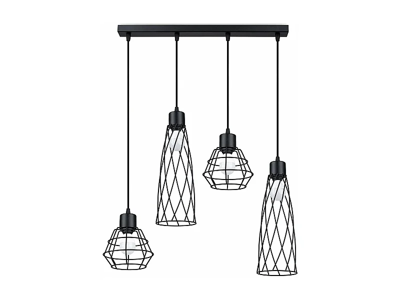 Lampe suspendue Chiara 4L noir