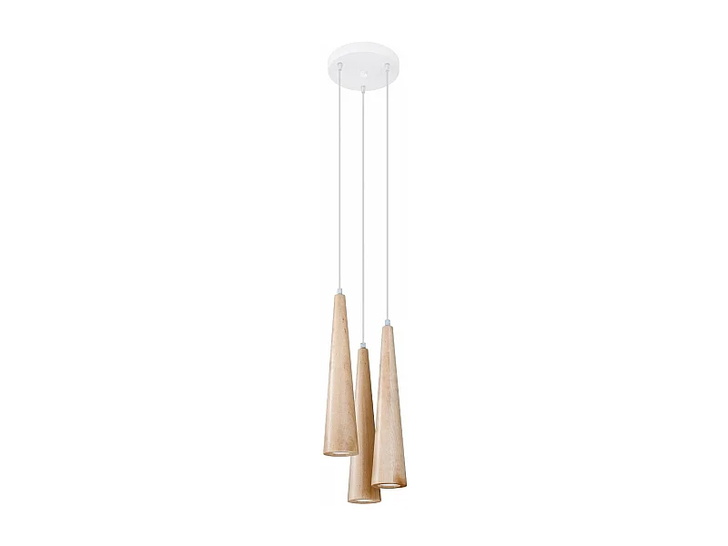 Lampe suspendue Lucia 3P en bois naturel