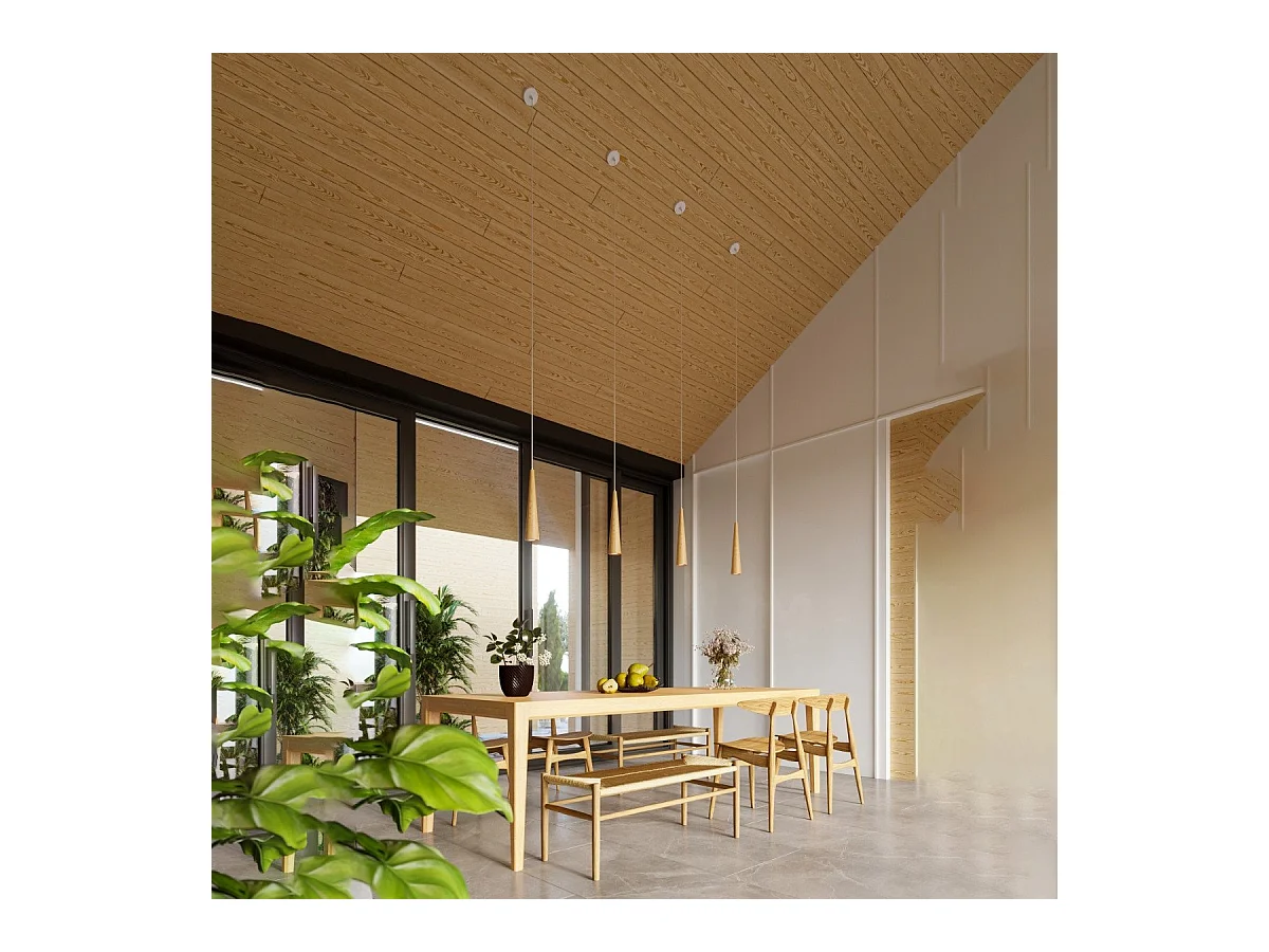 Lampe suspendue Lucia 3P en bois naturel