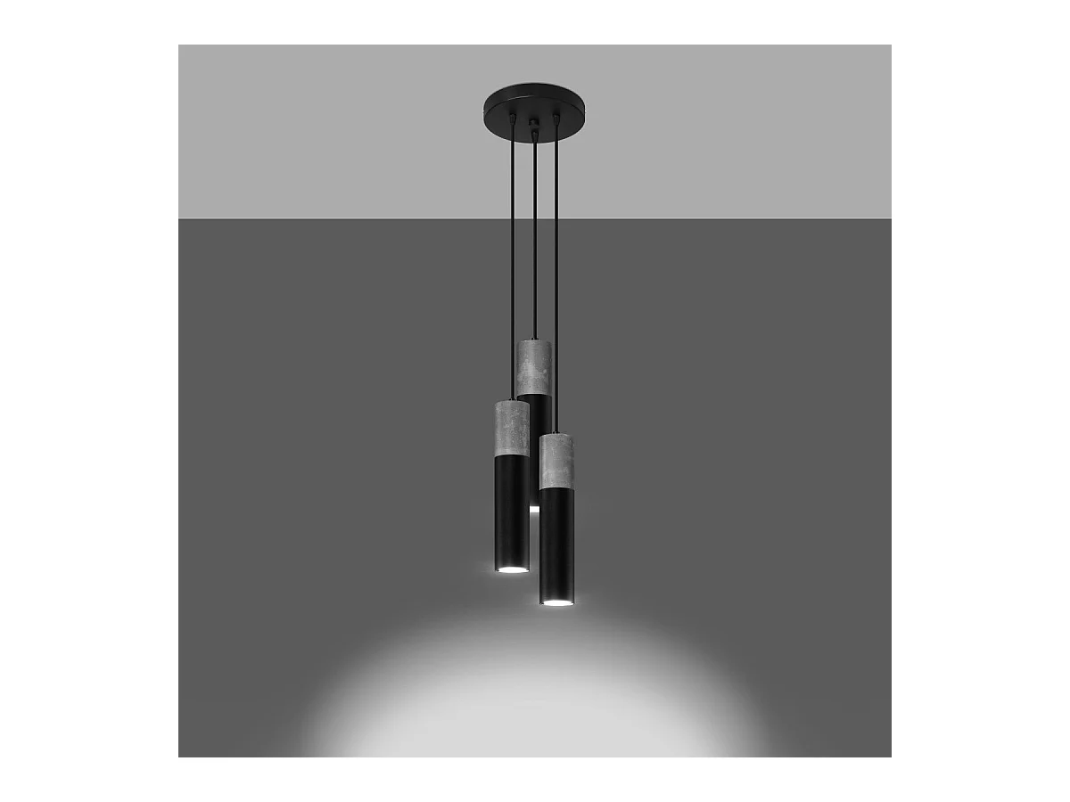 Lampe pendante BORGIO 3P noir