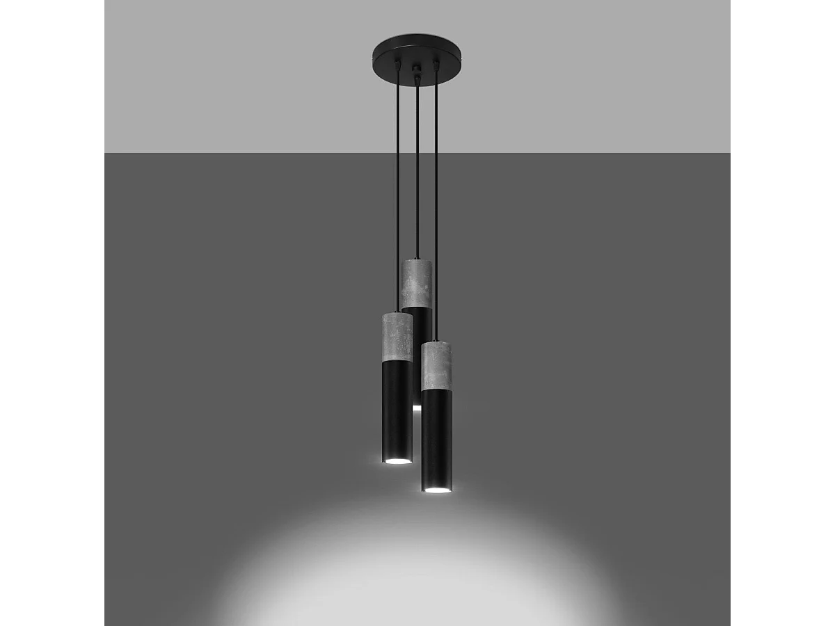 Lampe pendante BORGIO 3P noir