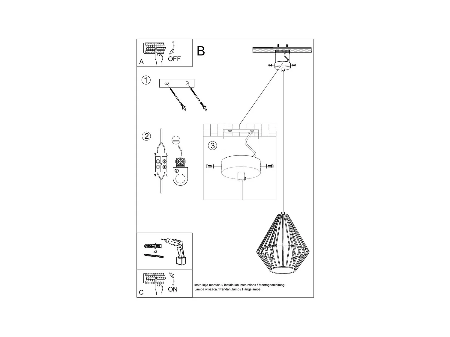 Lampe suspendue Deneb blanc