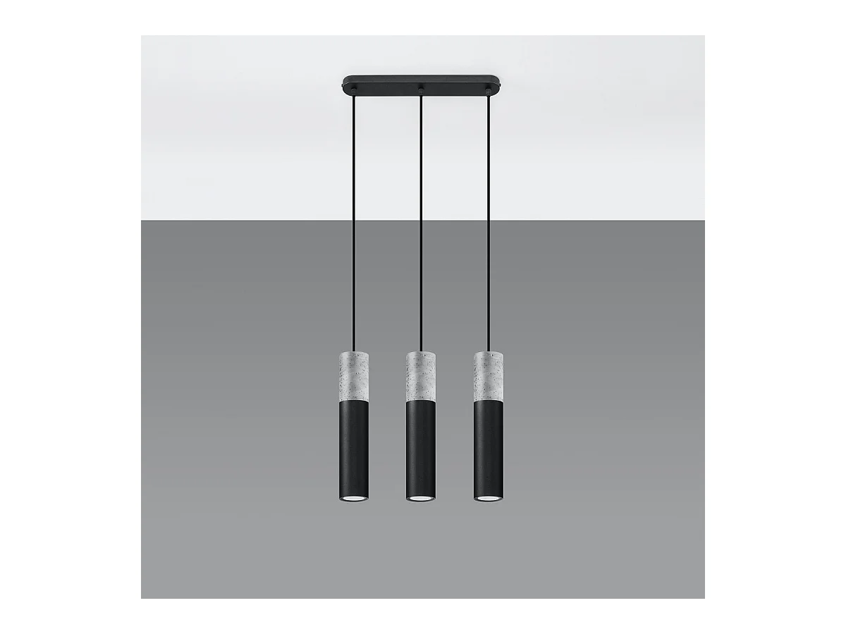 Lampe pendante BORGIO 3L noir