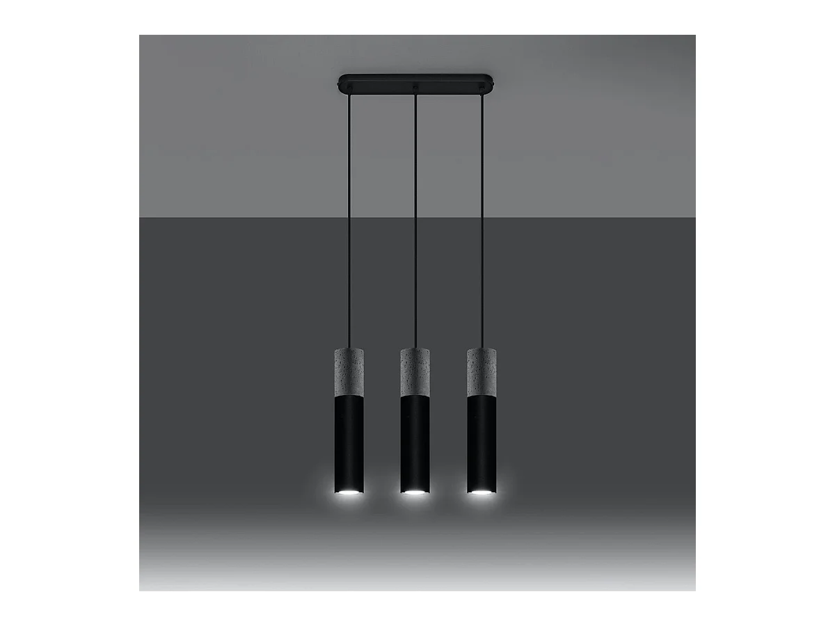 Lampe pendante BORGIO 3L noir