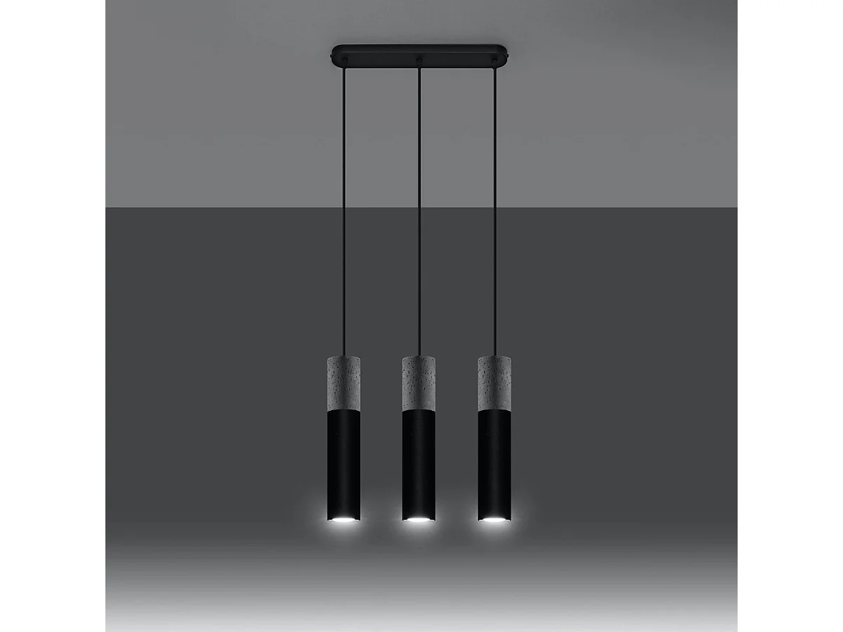 Lampe pendante BORGIO 3L noir