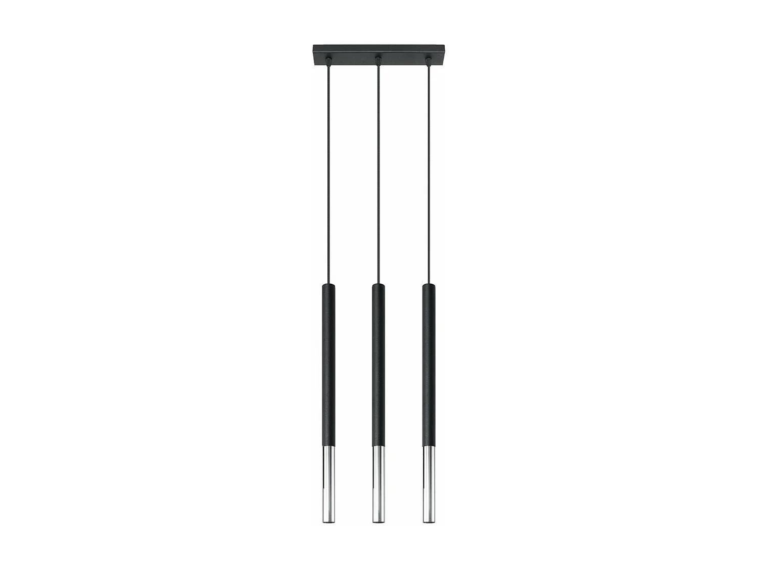 Lampe suspendue Mizar 3L noir-chrome